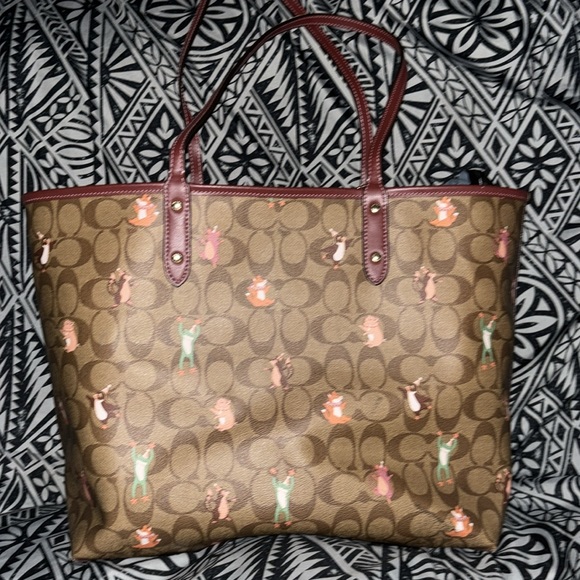 Coach Reversible City Tote Signature Canvas Party Animal Print NWOT - Picture 2 of 8